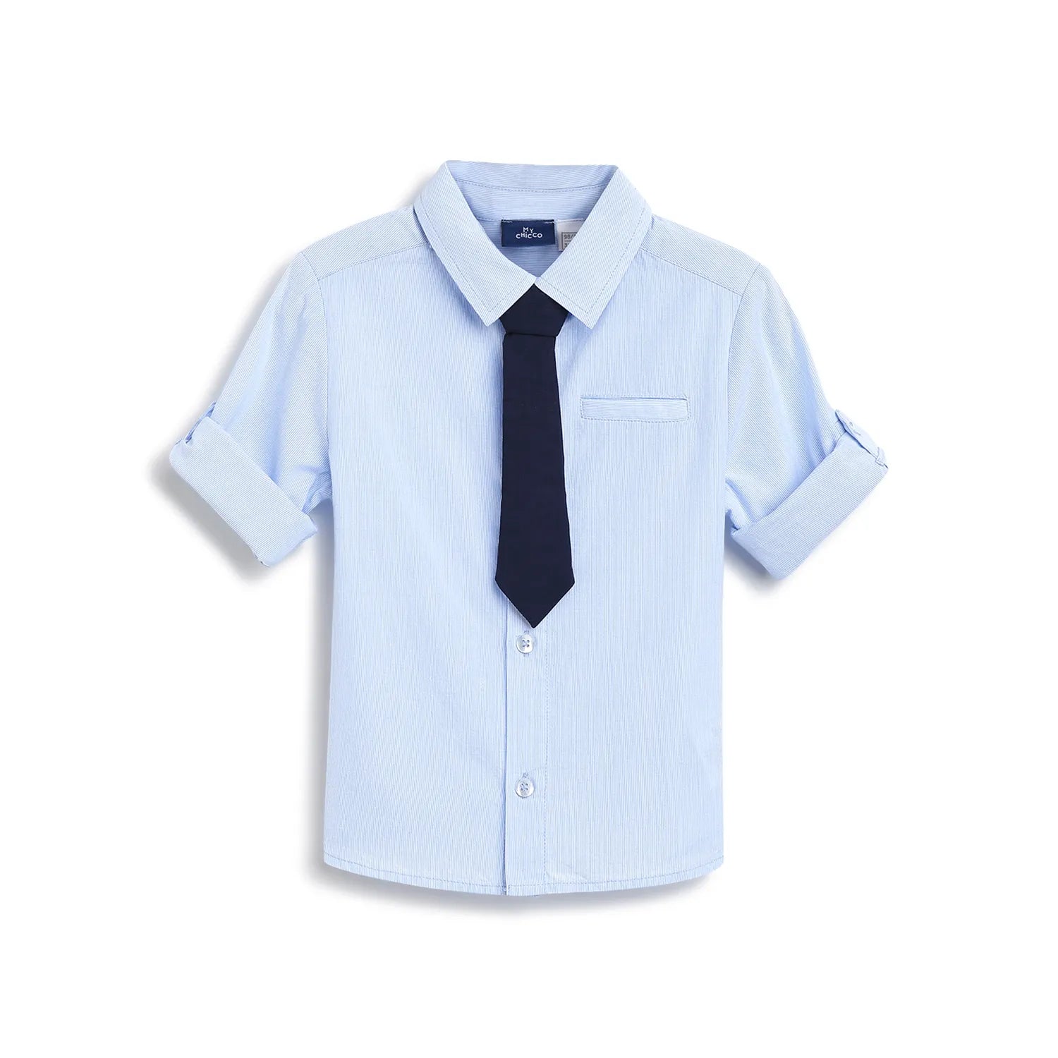 Boys Blue Solid Casual Shirt