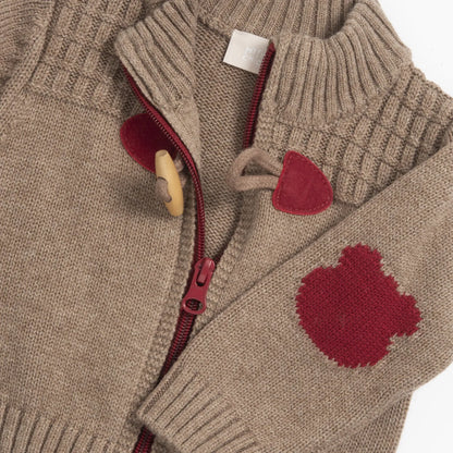 Boys Brown Solid Cardigan