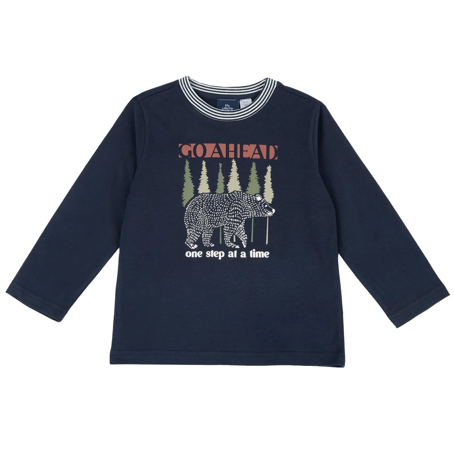 Boys Dark Blue Graphic Printed Long Sleeve T-shirt