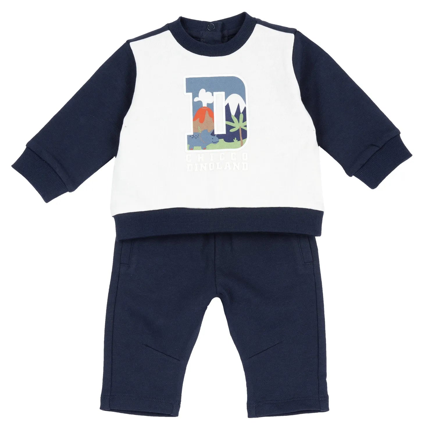 Boys Dark Blue Printed Sweatshirt with Joggers
