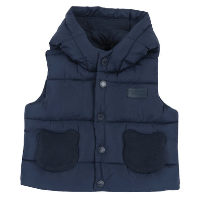 Boys Dark Blue Self Design Jacket