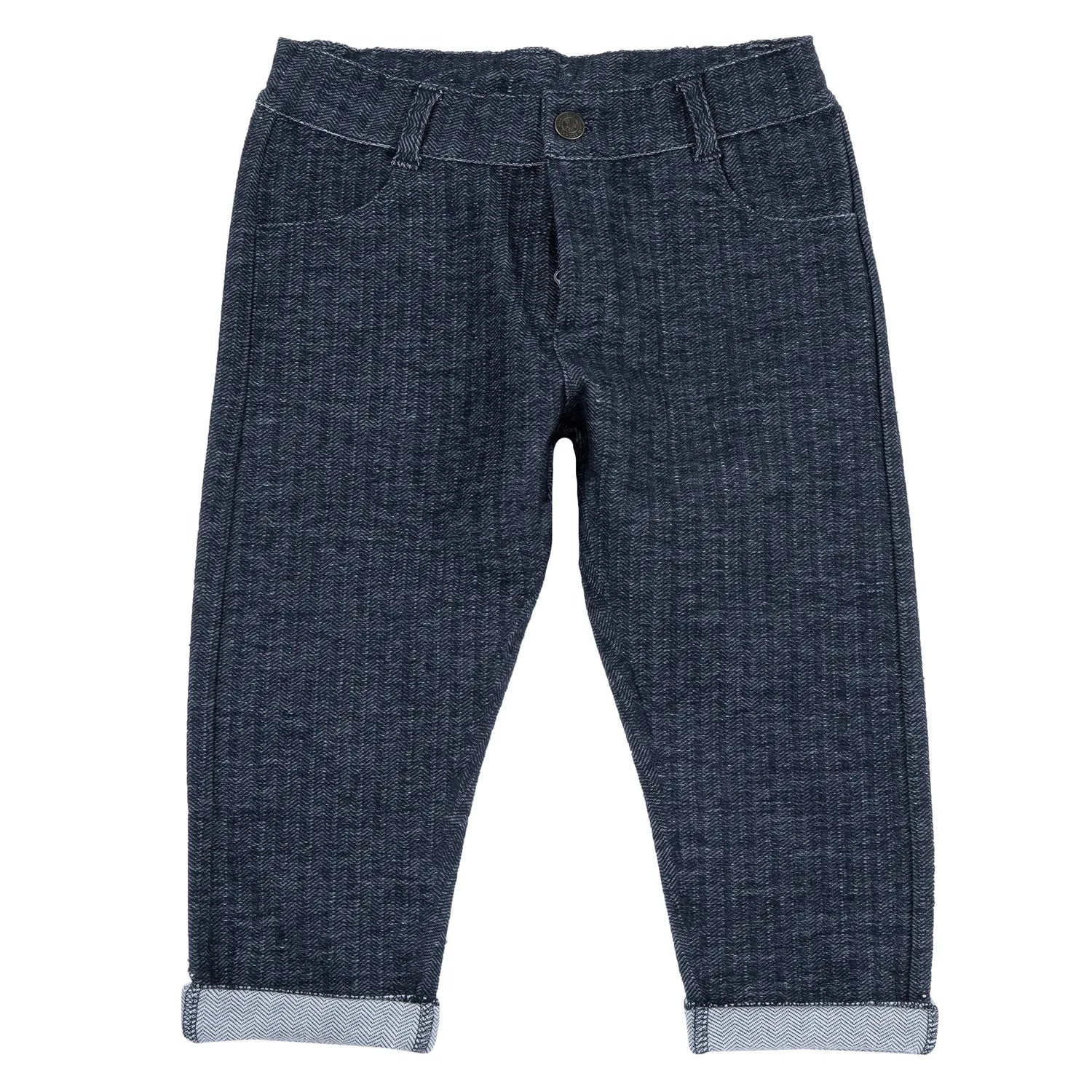 Boys Dark Blue Solid Jeans