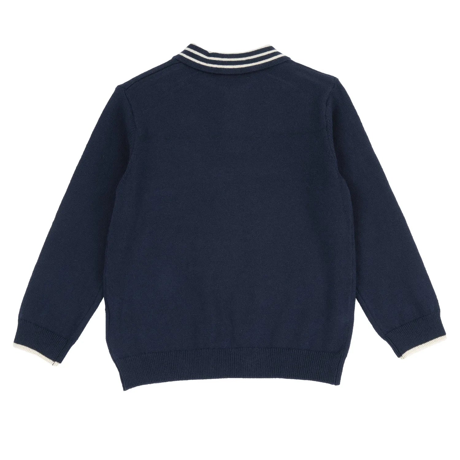 Boys Dark Blue Solid Polo T-shirt