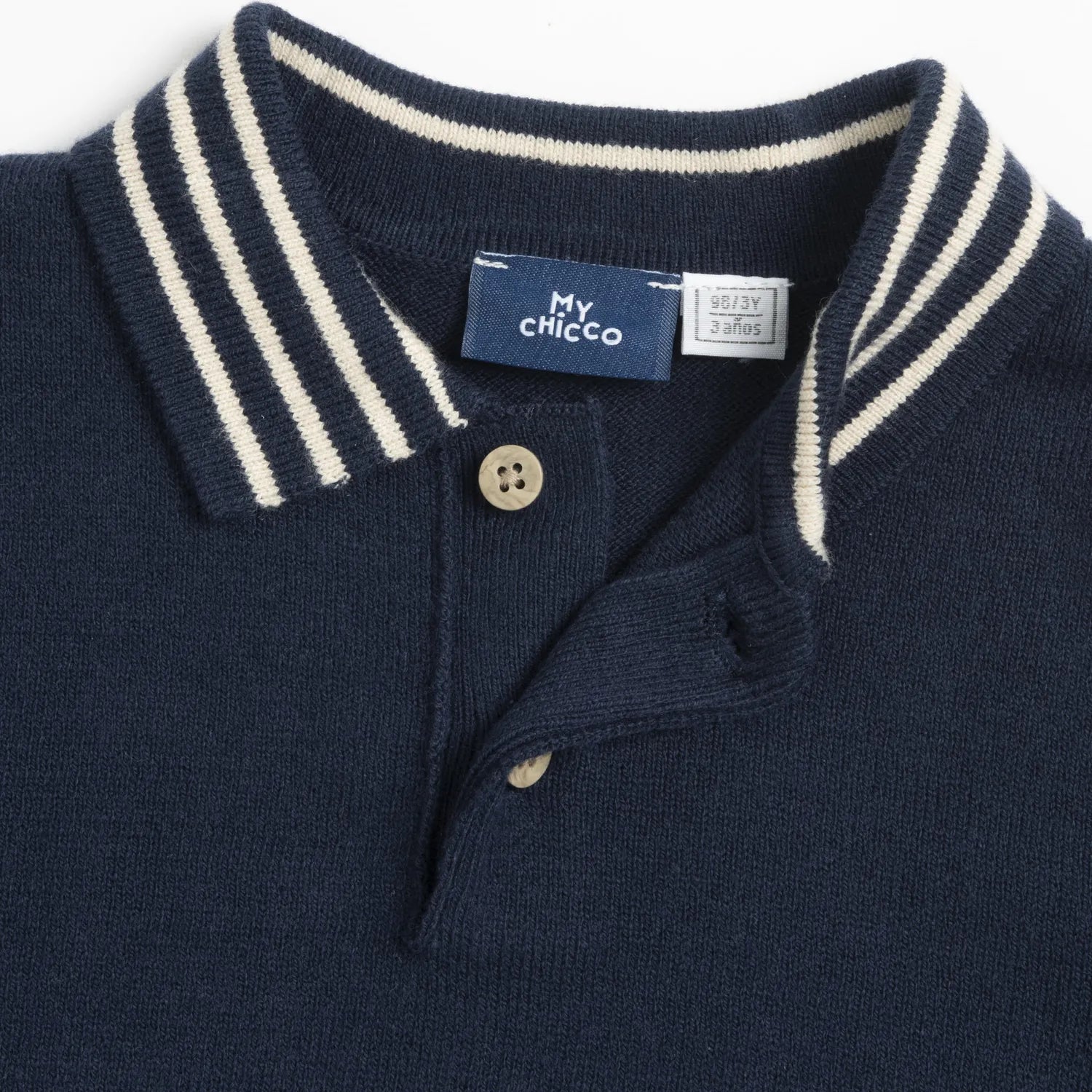 Boys Dark Blue Solid Polo T-shirt