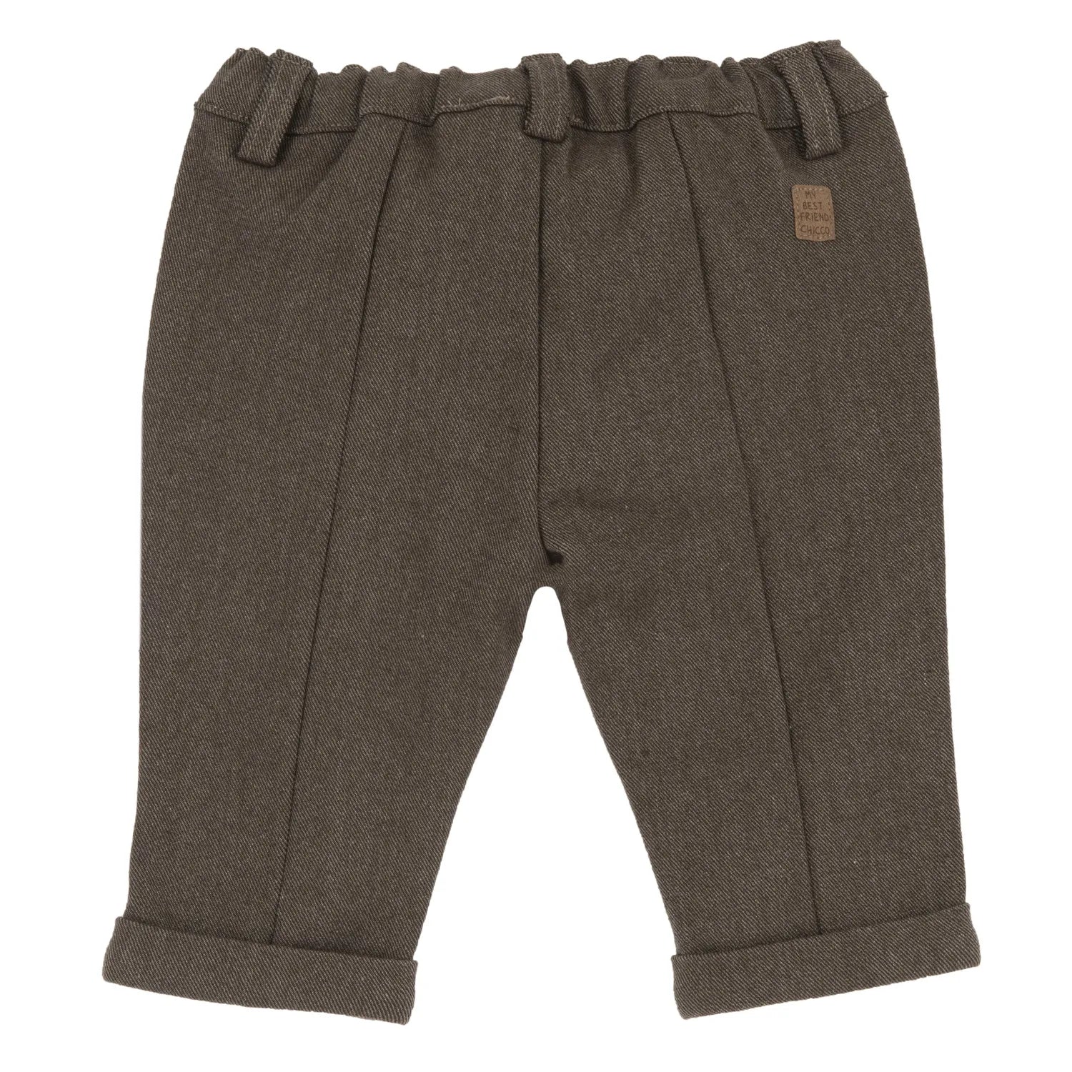 Boys Dark Brown Self Design Trouser