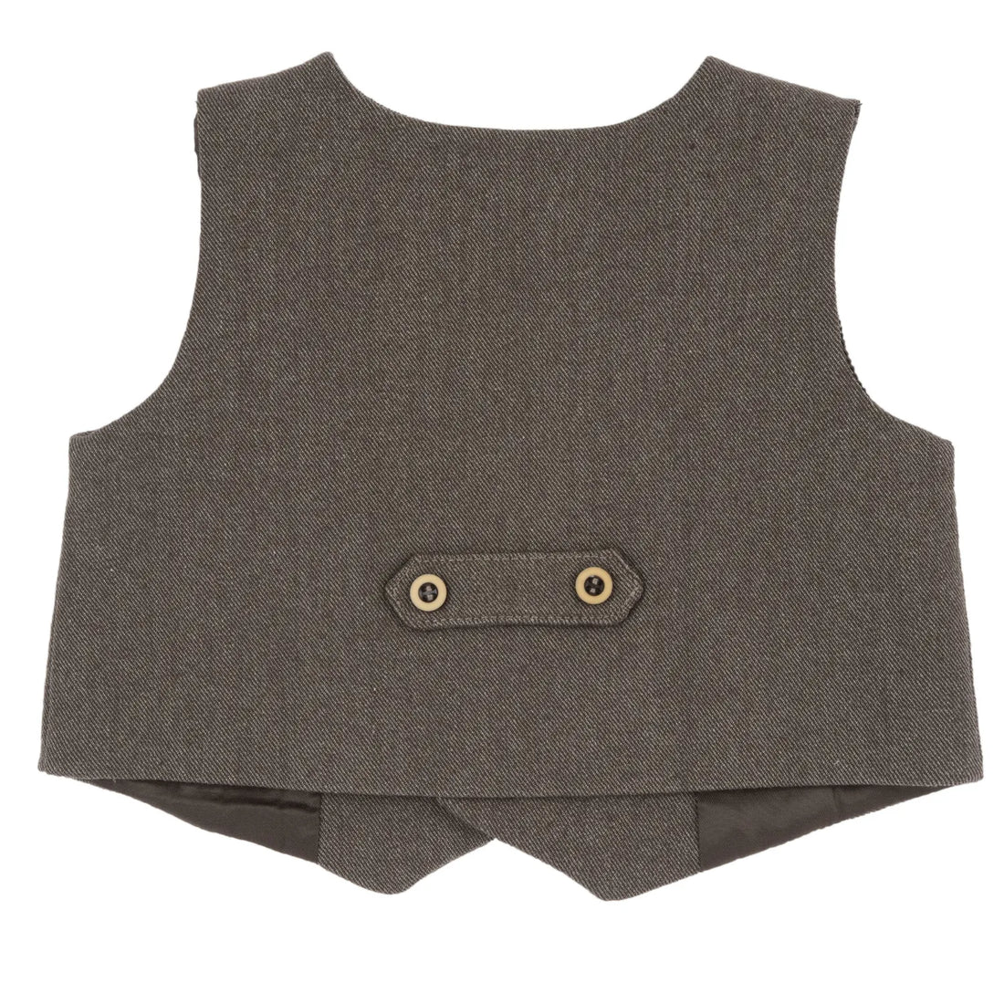 Boys Dark Brown Self Design Waistcoat