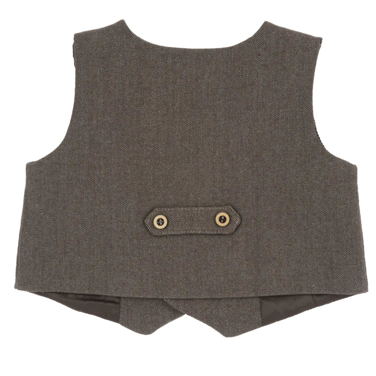 Boys Dark Brown Self Design Waistcoat