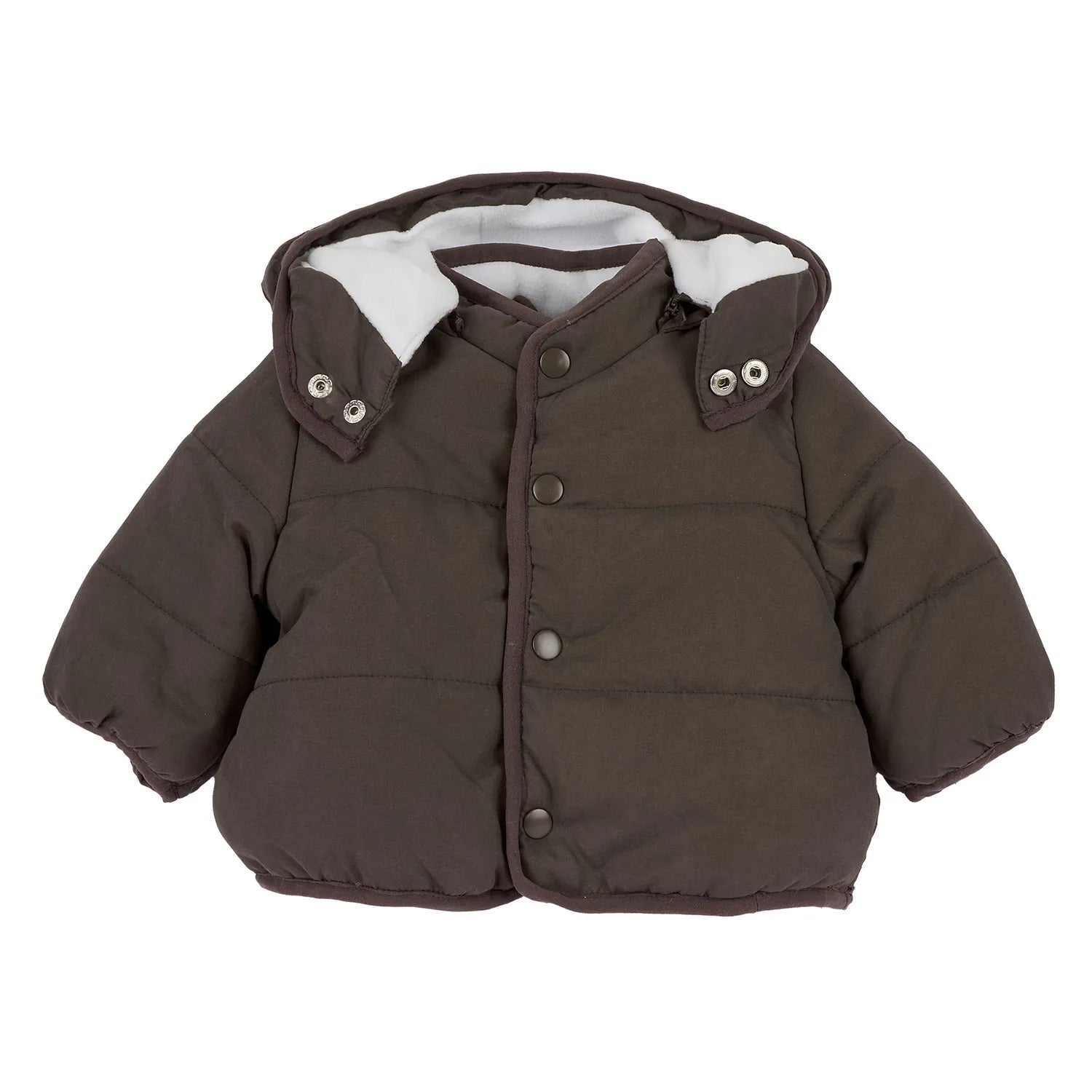 Boys Dark Brown Solid Jacket