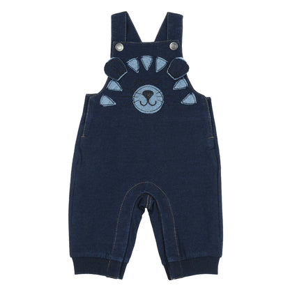 Boys Denim Blue Self Design Long Dungaree