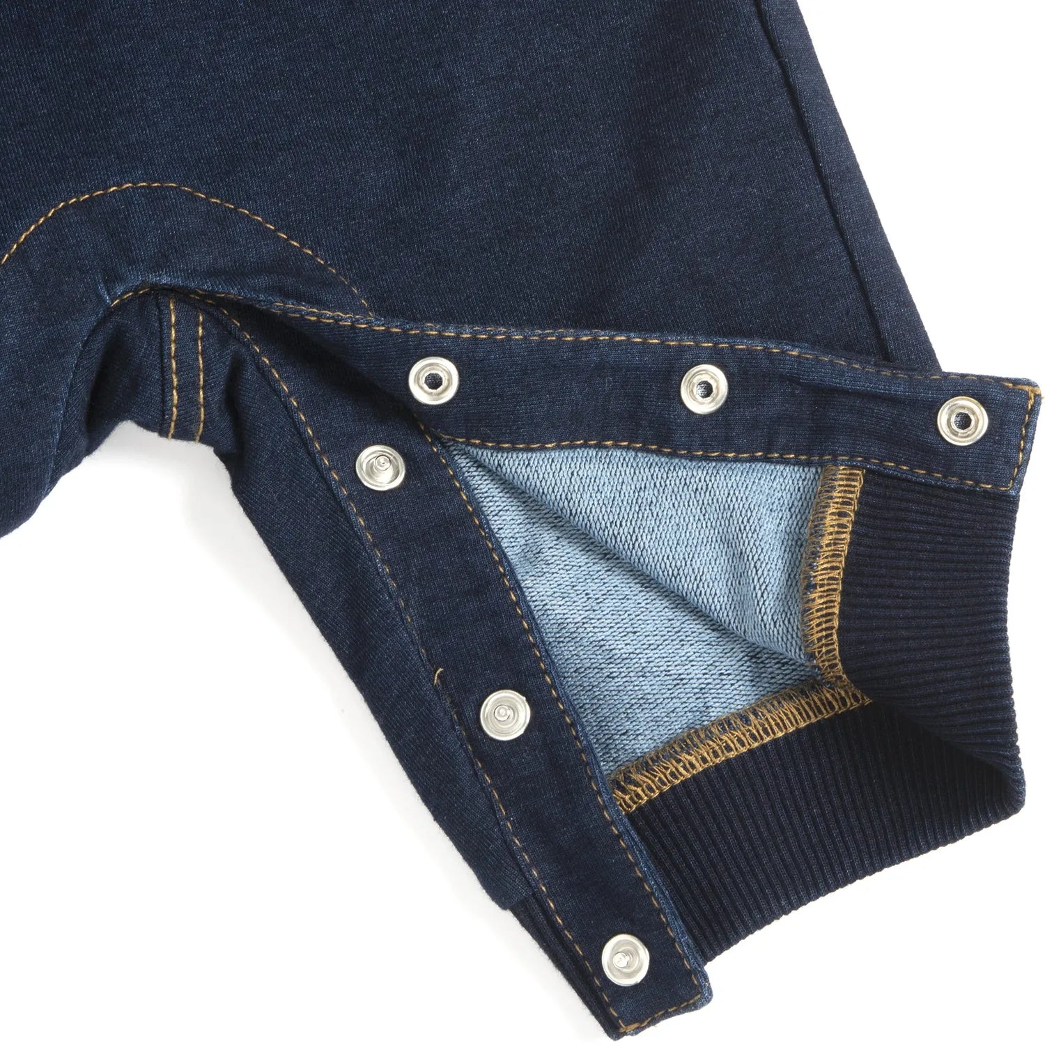 Boys Denim Blue Self Design Long Dungaree