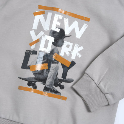 Boys Grey Graphic Printed Sweatshirt