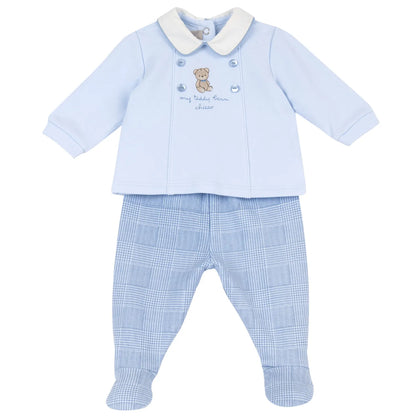 Boys Light Blue Embellished Smock with Legging
