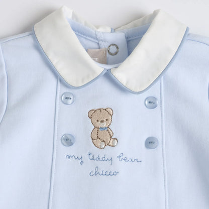 Boys Light Blue Embellished Smock with Legging