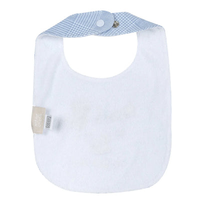Boys Light Blue Embroidered Bib
