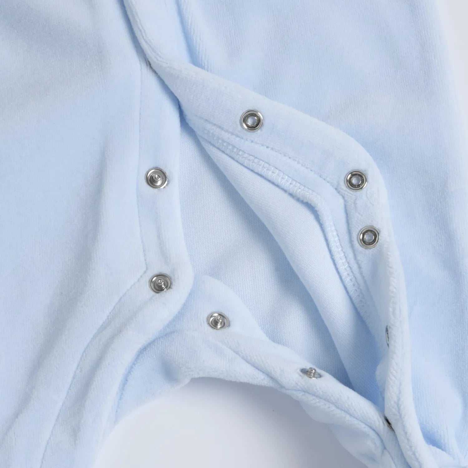 Boys Light Blue Embroidered Front Opening Babysuit