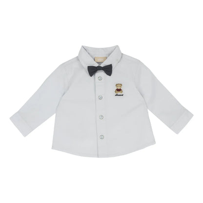 Boys Light Blue Embroidered Long Sleeve Shirt