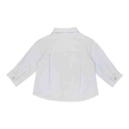 Boys Light Blue Embroidered Long Sleeve Shirt