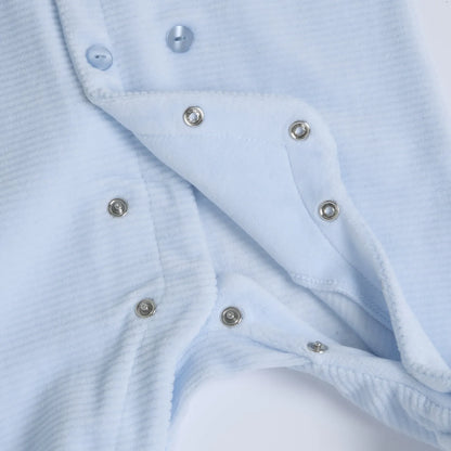 Boys Light Blue Solid Front Opening Babysuit