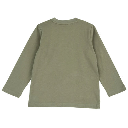 Boys Light Green Printed Long Sleeve T-shirt