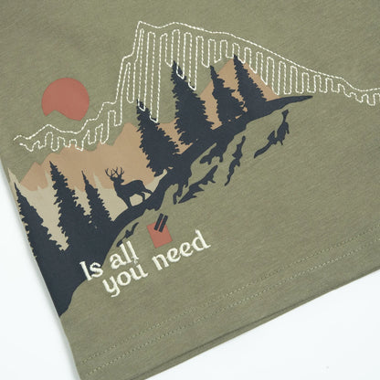 Boys Light Green Printed Long Sleeve T-shirt