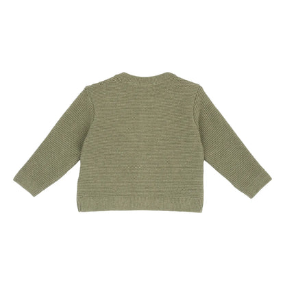 Boys Light Green Self Design Cardigan