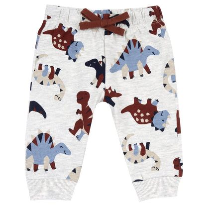Boys Light Grey Printed Joggers