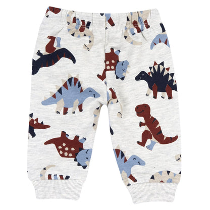 Boys Light Grey Printed Joggers