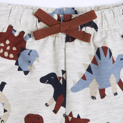 Boys Light Grey Printed Joggers