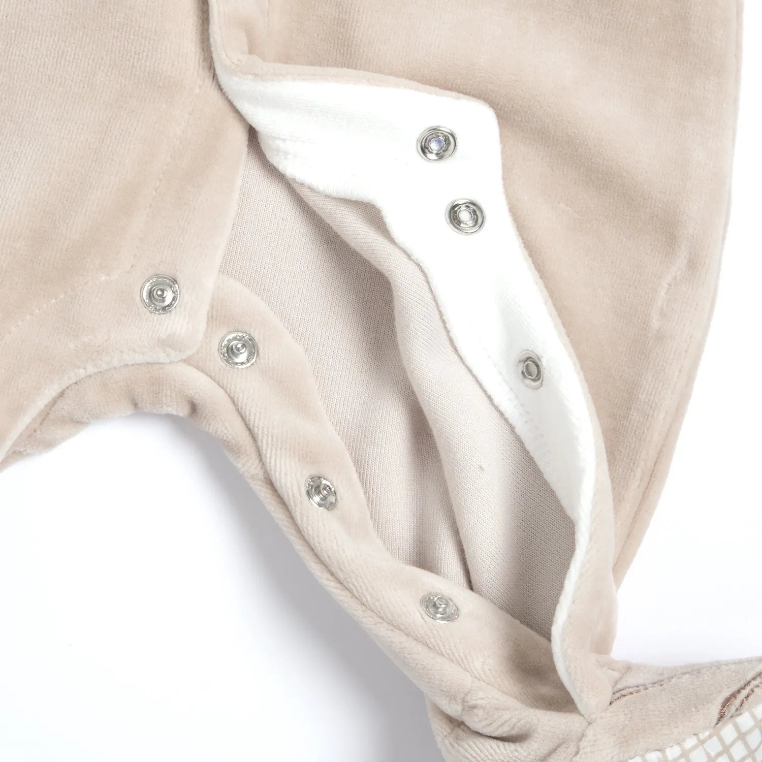 Boys Light Natural Embroidered Front Opening Babysuit