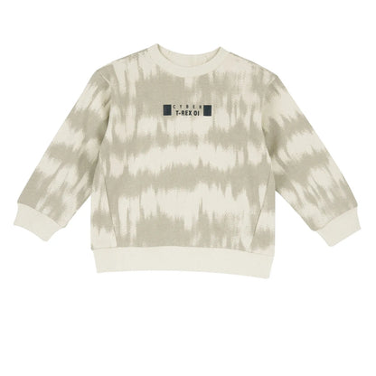 Boys Light Natural Printed Fleece Sweatshirt