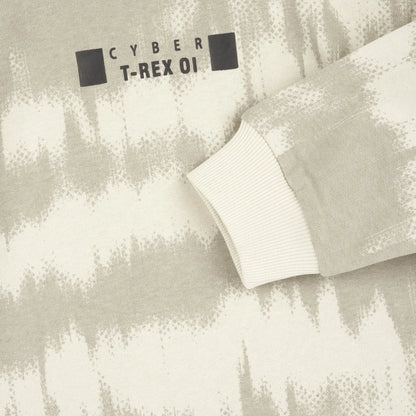 Boys Light Natural Printed Fleece Sweatshirt