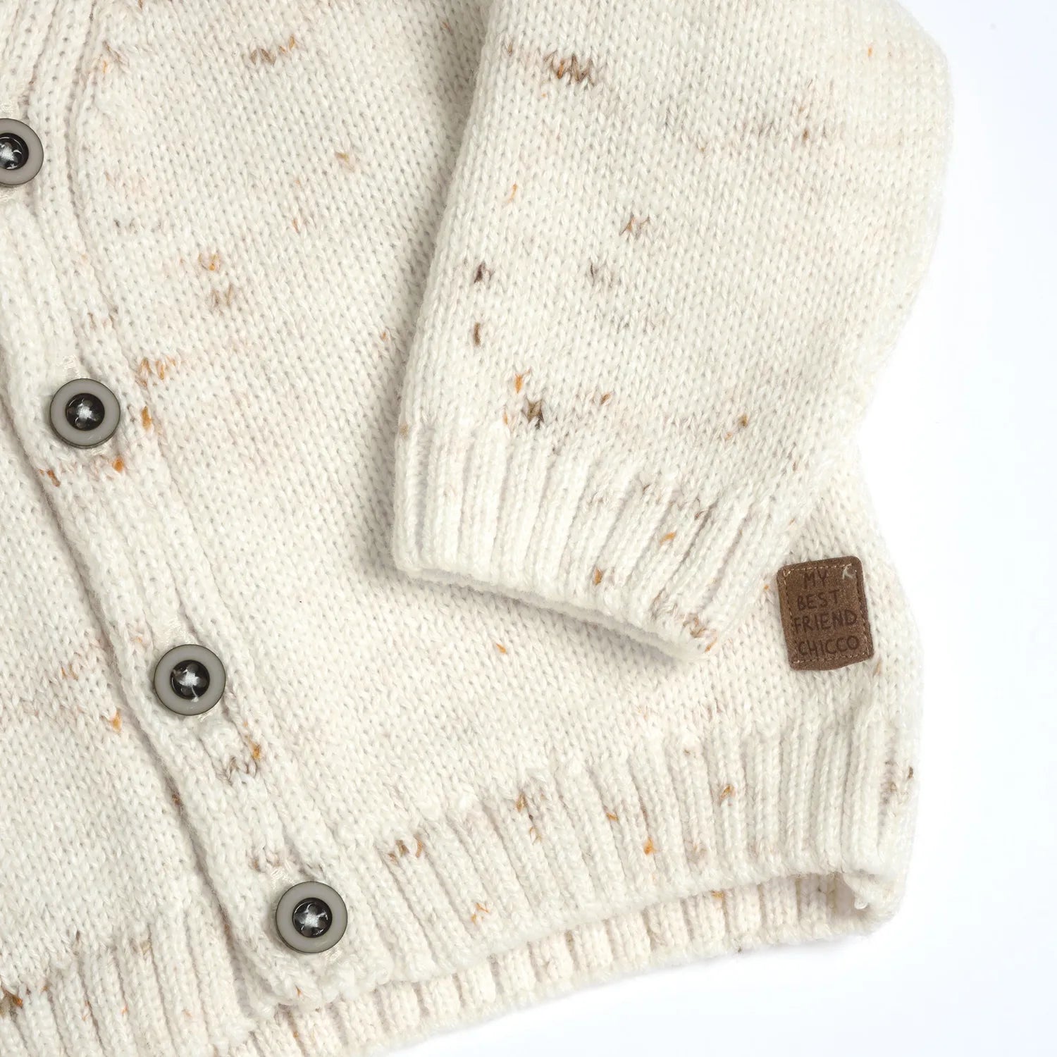 Boys Light Natural Self Design Cardigan