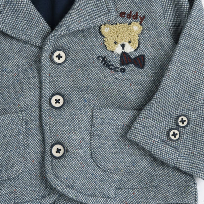 Boys Medium Blue Knitted Coat