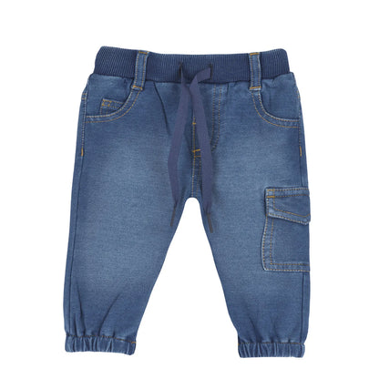 Boys Medium Blue Solid Denim Jeans