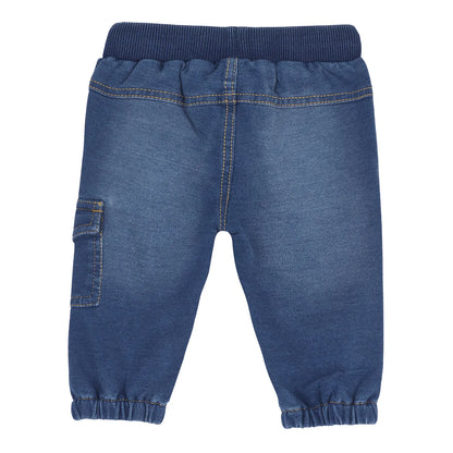 Boys Medium Blue Solid Denim Jeans