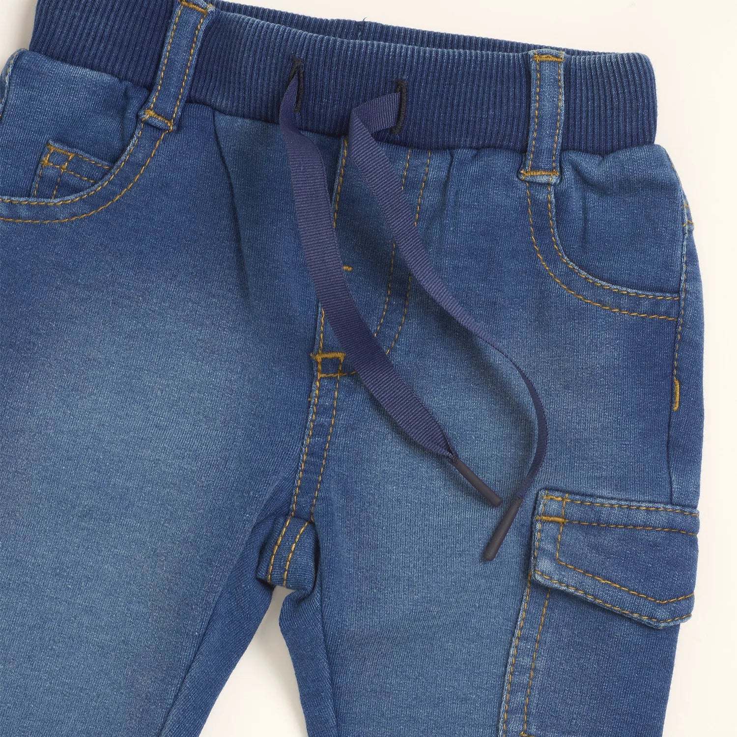 Boys Medium Blue Solid Denim Jeans