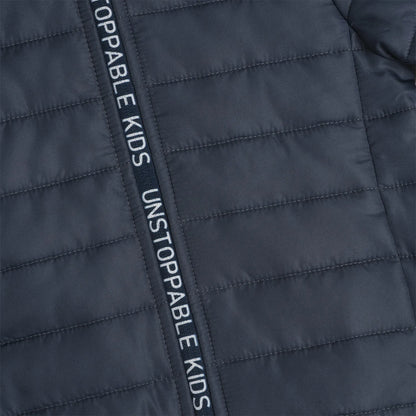Boys Medium Blue Solid Polyester Jacket