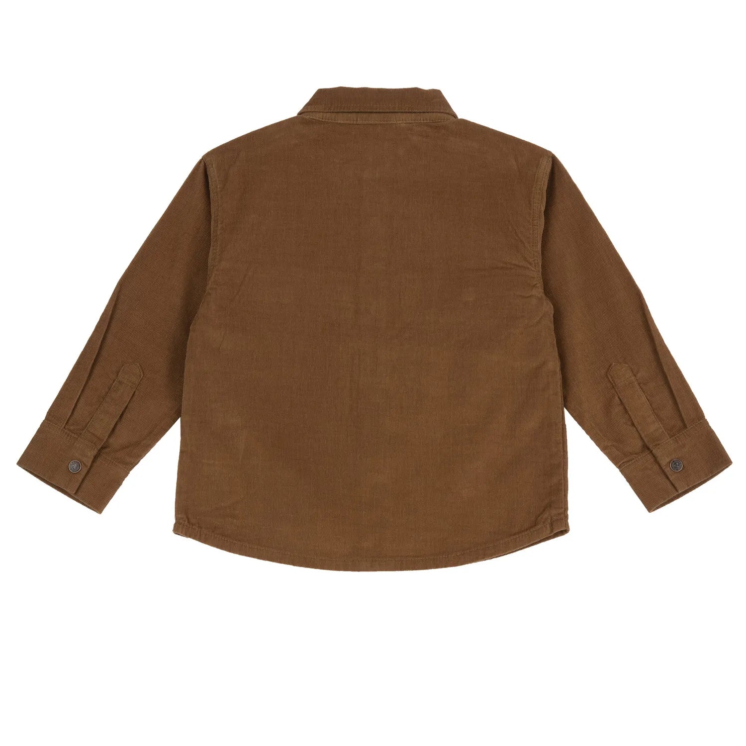 Boys Medium Brown Solid Long Sleeve Shirt