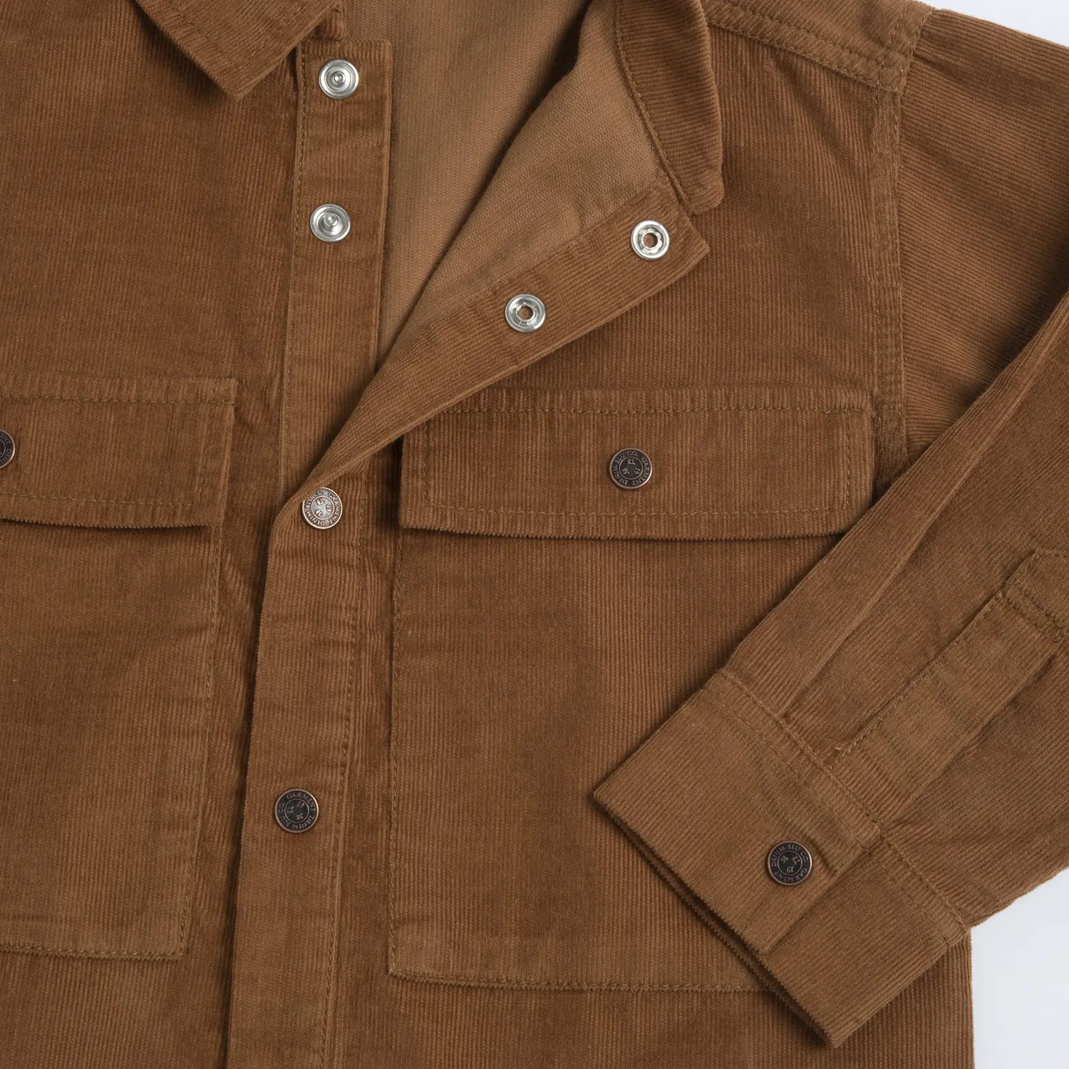 Boys Medium Brown Solid Long Sleeve Shirt