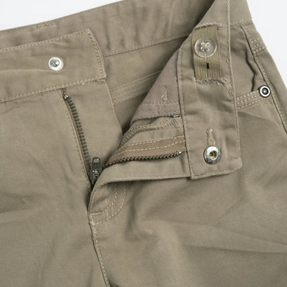 Boys Medium Brown Solid Stretch Trouser