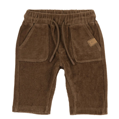Boys Medium Brown Velour Trouser