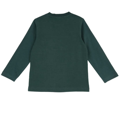 Boys Medium Green Applique Long Sleeve T-shirt