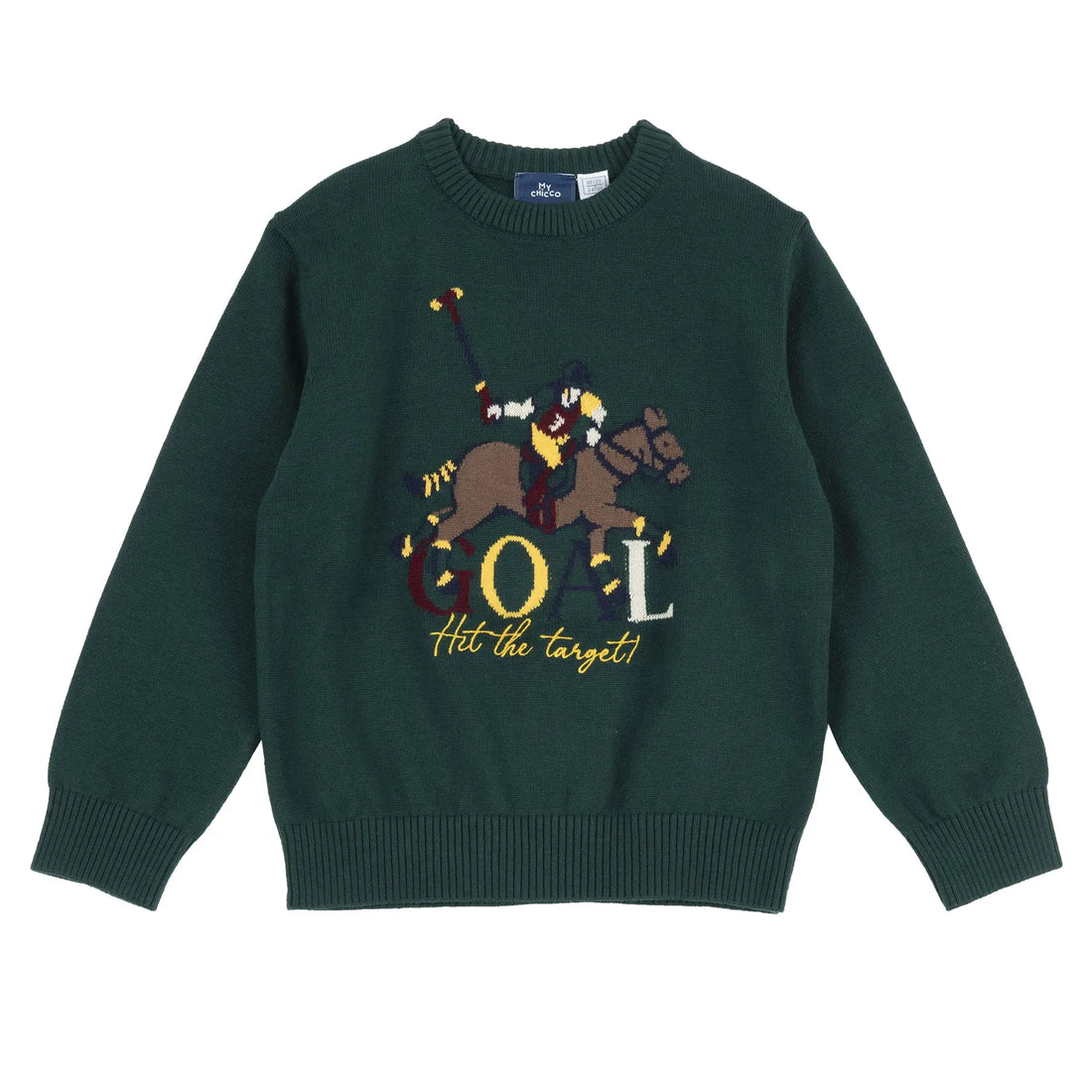 Boys Medium Green Printed Pullover