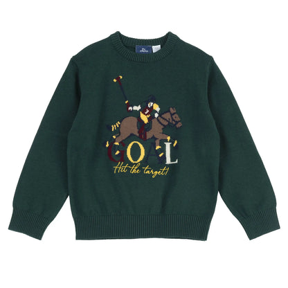 Boys Medium Green Printed Pullover