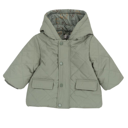 Boys Medium Green Self Design Jacket