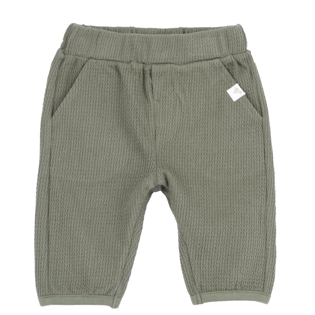 Boys Medium Green Self Design Trouser