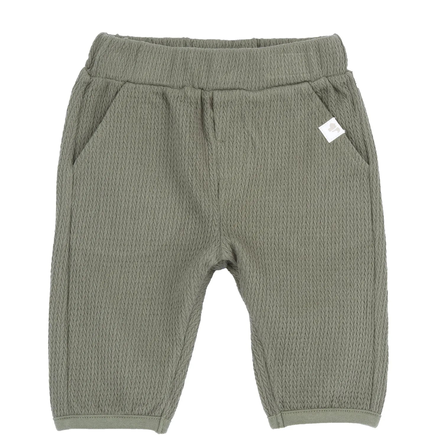 Boys Medium Green Self Design Trouser