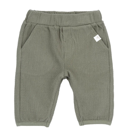 Boys Medium Green Self Design Trouser