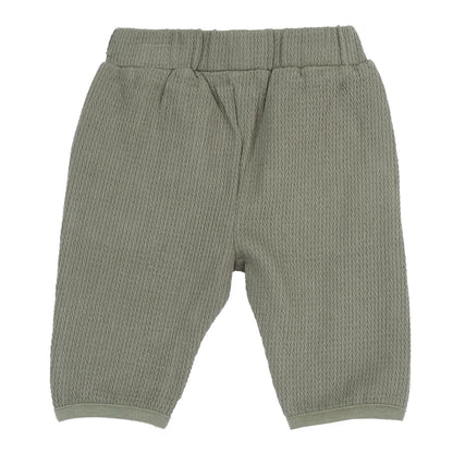 Boys Medium Green Self Design Trouser