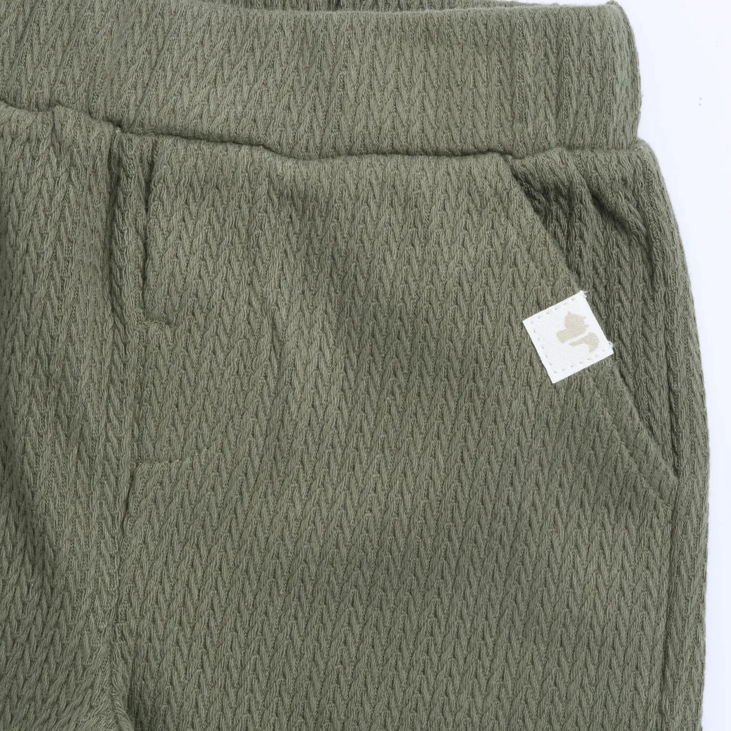 Boys Medium Green Self Design Trouser